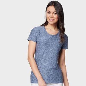 32 DEGREES · WOMEN'S COOL GREY FITTED SCOOP NECK SHORT SLEEVE T-SHIRT - SIZE S